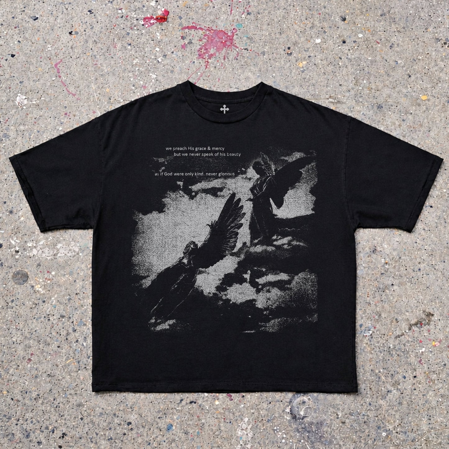 Yahweh Season His Grace and Mercy — garment-dyed faith streetwear tee