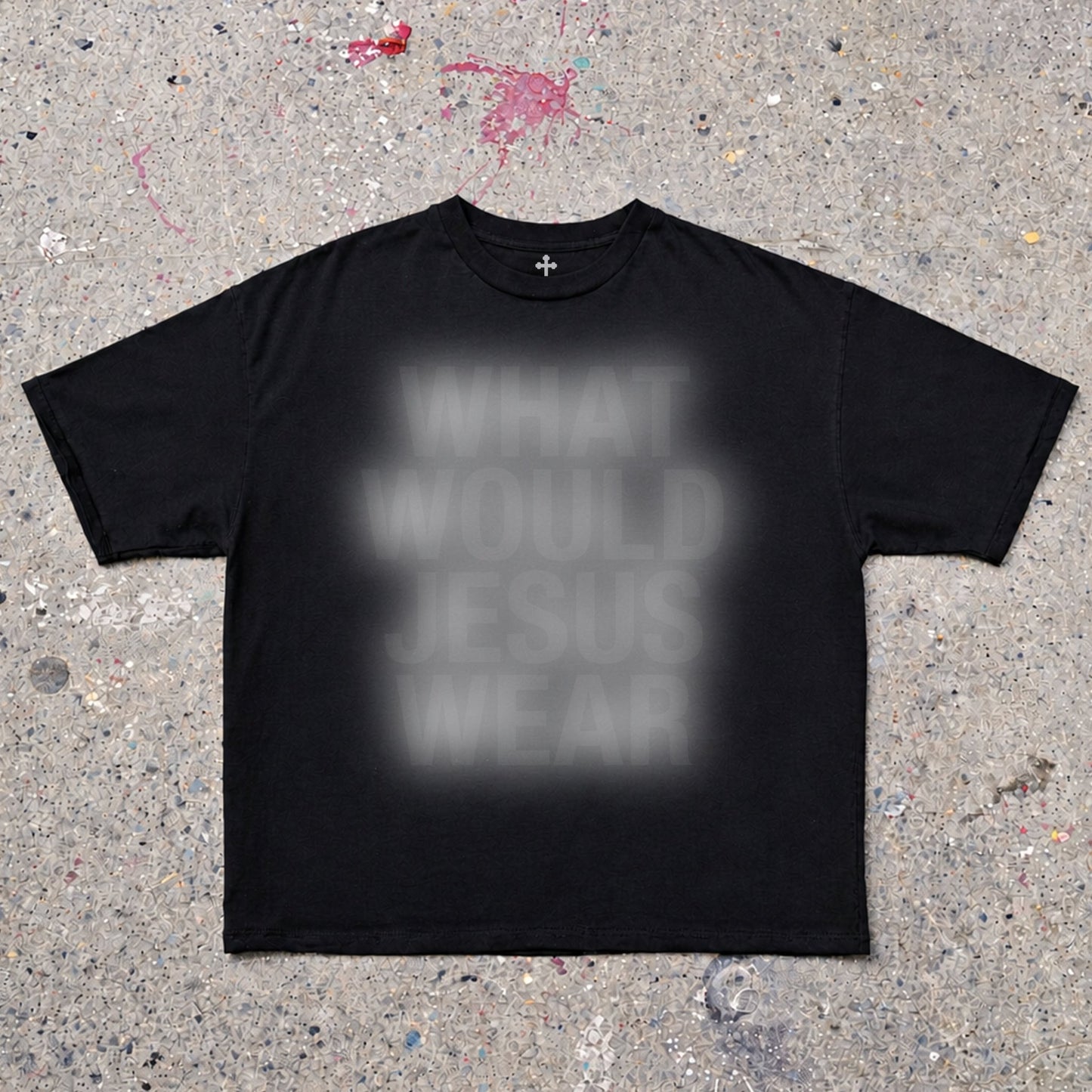 Yahweh Season What Would Jesus Wear black — garment-dyed faith streetwear tee