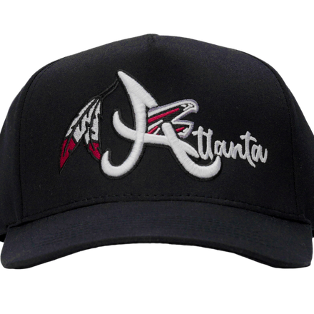MADHOURS Atlanta all-black snapback, tonal raised embroidery