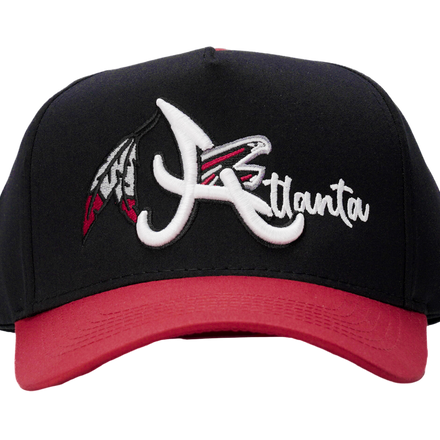 MADHOURS Atlanta red snapback, 5-panel with raised embroidery