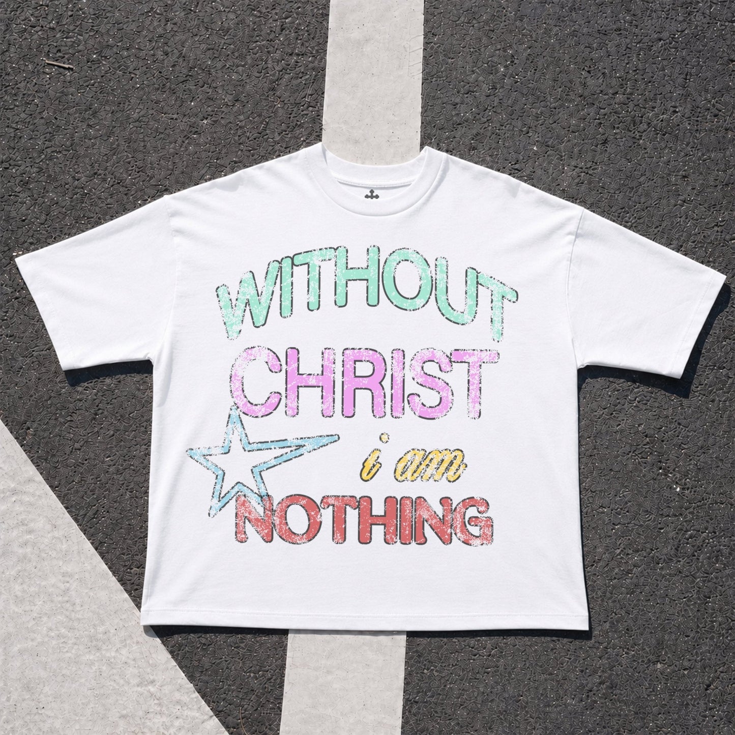 Yahweh Season Without Christ I Am Nothing — Christian streetwear tee, garment-dyed limited drop