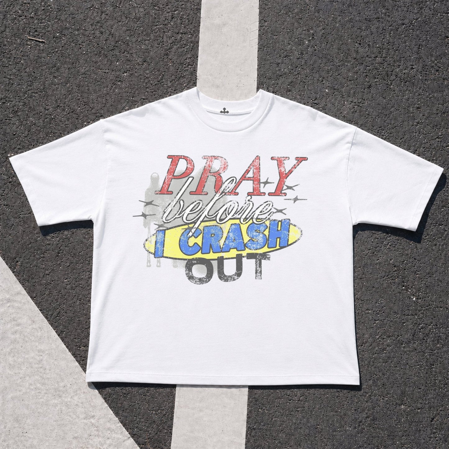 Yahweh Season Pray Before I Crash Out — Christian streetwear tee, limited drop, made in LA