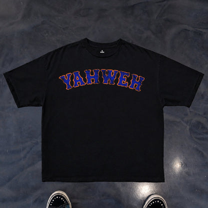 Yahweh Season Yahweh New York tee detail — garment-dyed Christian streetwear