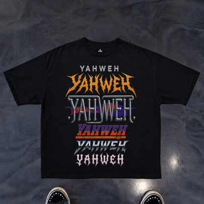 Yahweh Season Yahweh Stacked tee detail — faith apparel