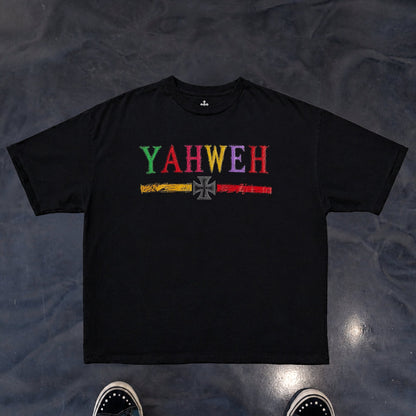 Yahweh Season Yahweh Iron Cross tee detail — faith apparel