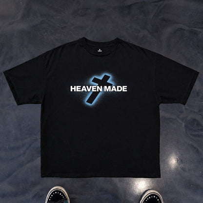 Yahweh Season Heaven Made tee detail — faith apparel