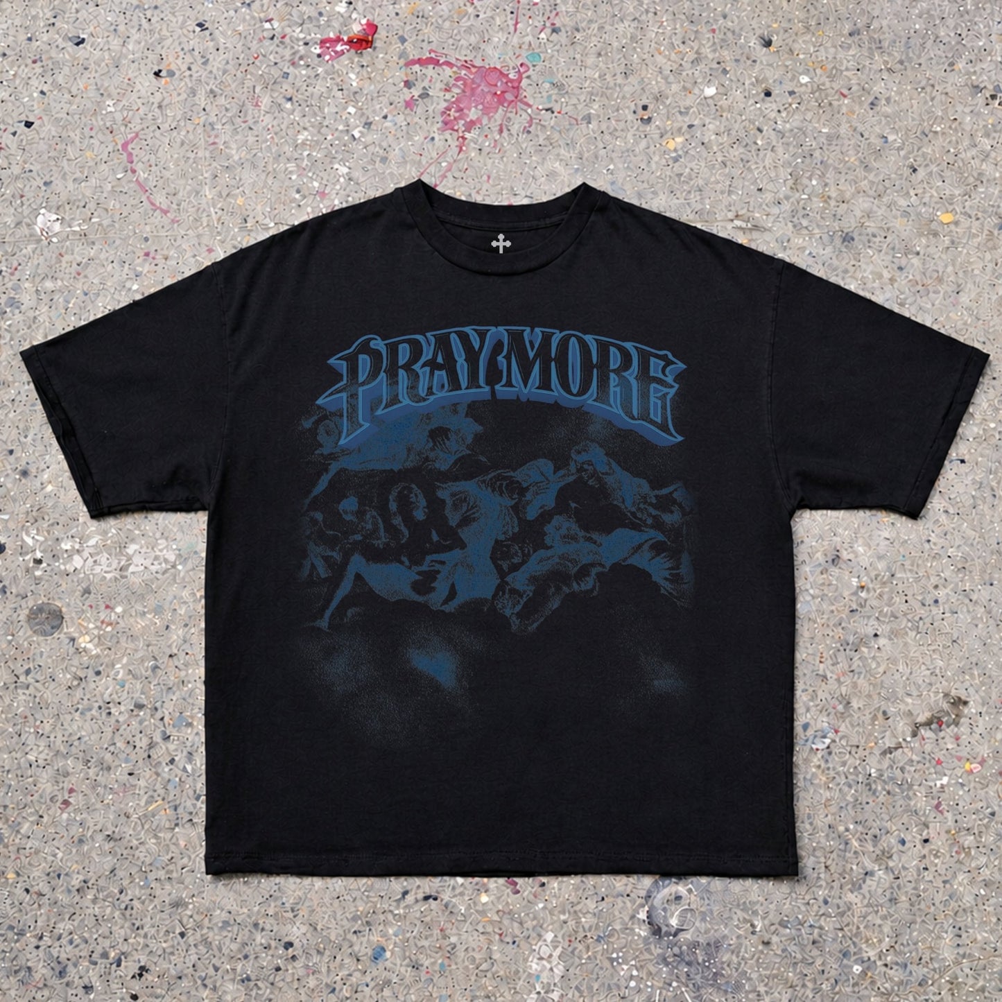 Yahweh Season Pray More — garment-dyed faith streetwear tee