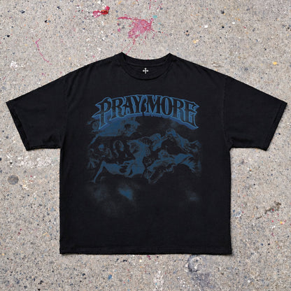 Yahweh Season Pray More — garment-dyed faith streetwear tee