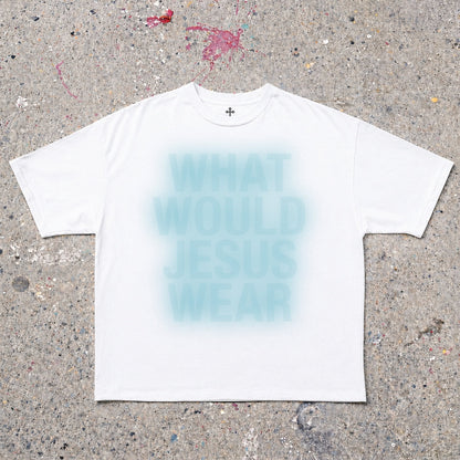 Yahweh Season What Would Jesus Wear white — garment-dyed faith streetwear tee