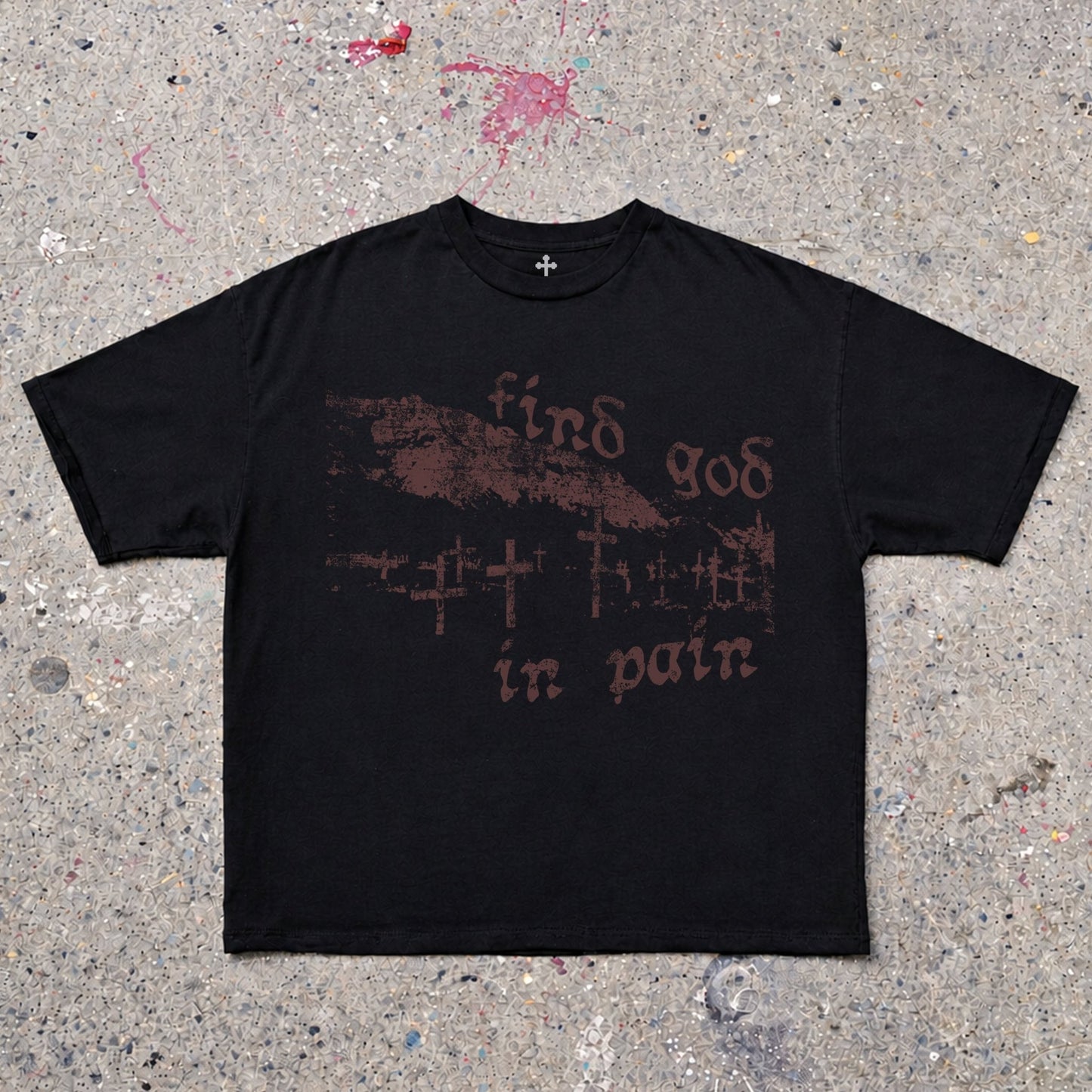 Yahweh Season Find God In Pain — garment-dyed faith streetwear tee