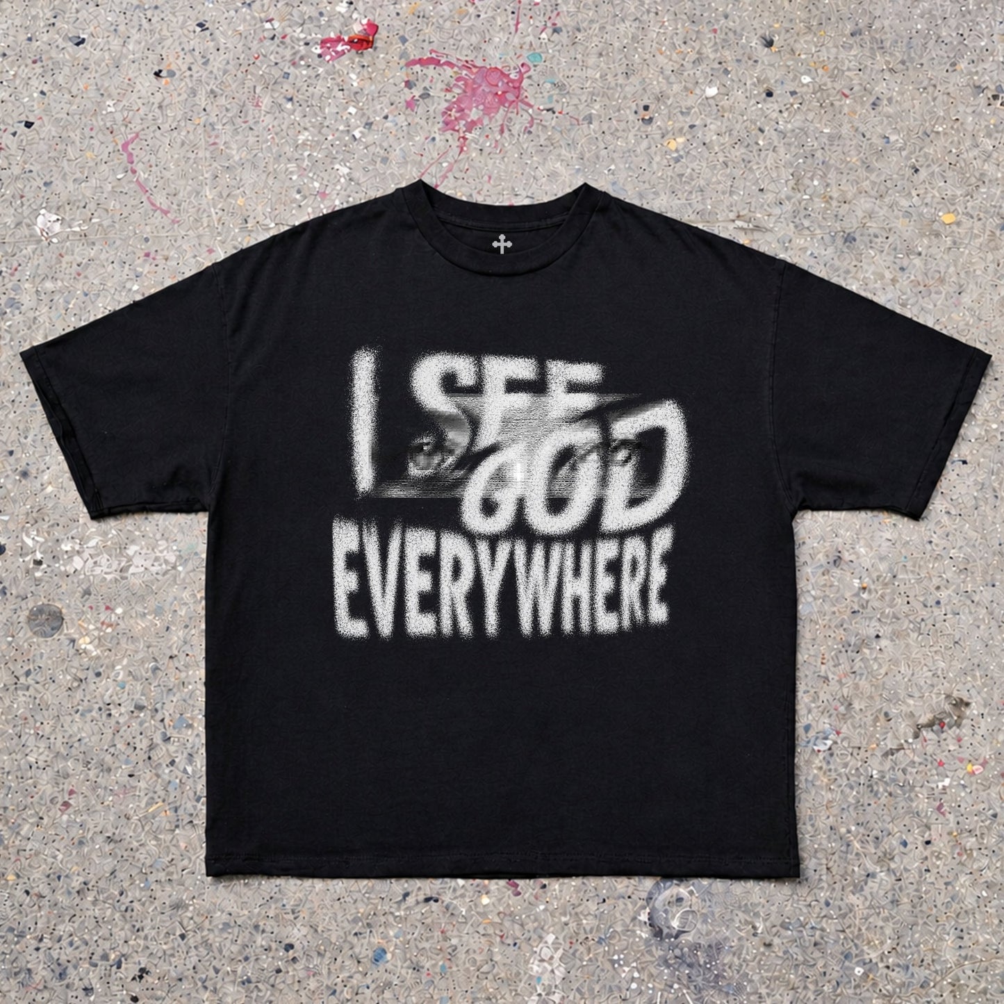 Yahweh Season I See God Everywhere — garment-dyed faith streetwear tee
