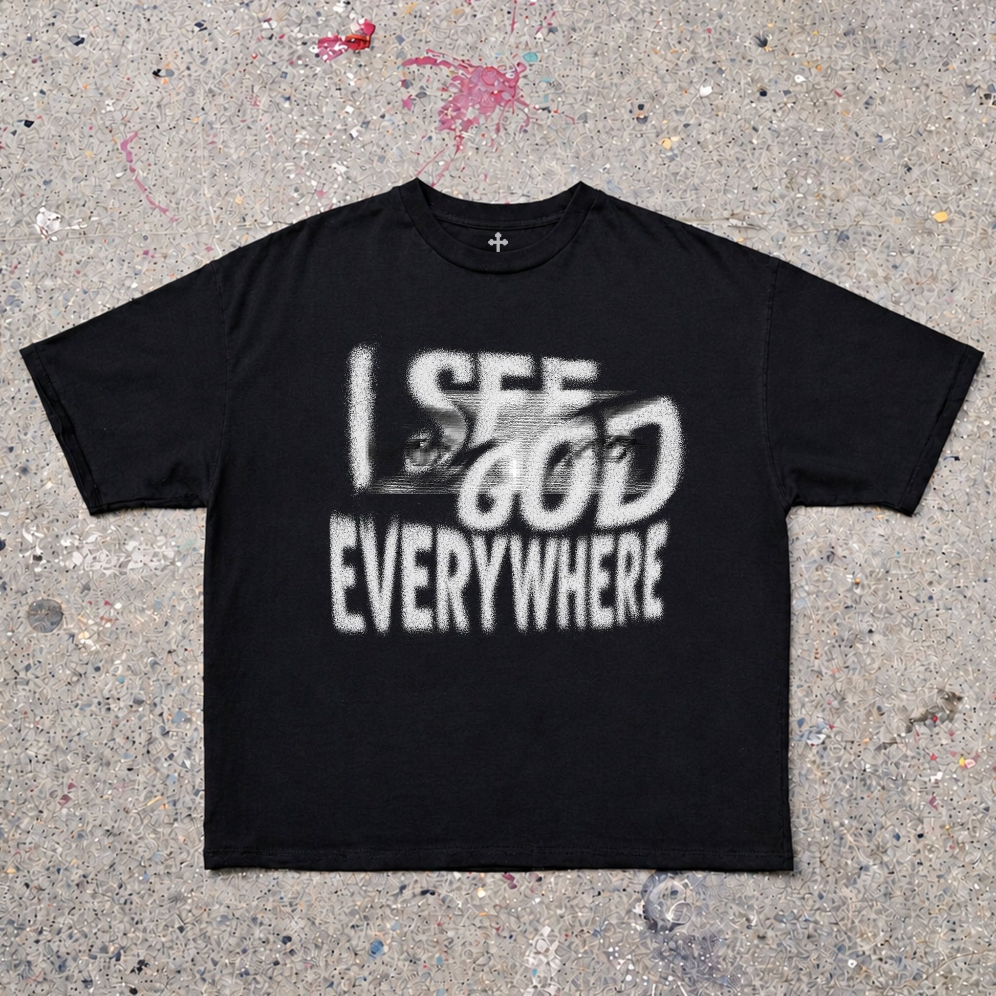 Yahweh Season I See God Everywhere — garment-dyed faith streetwear tee