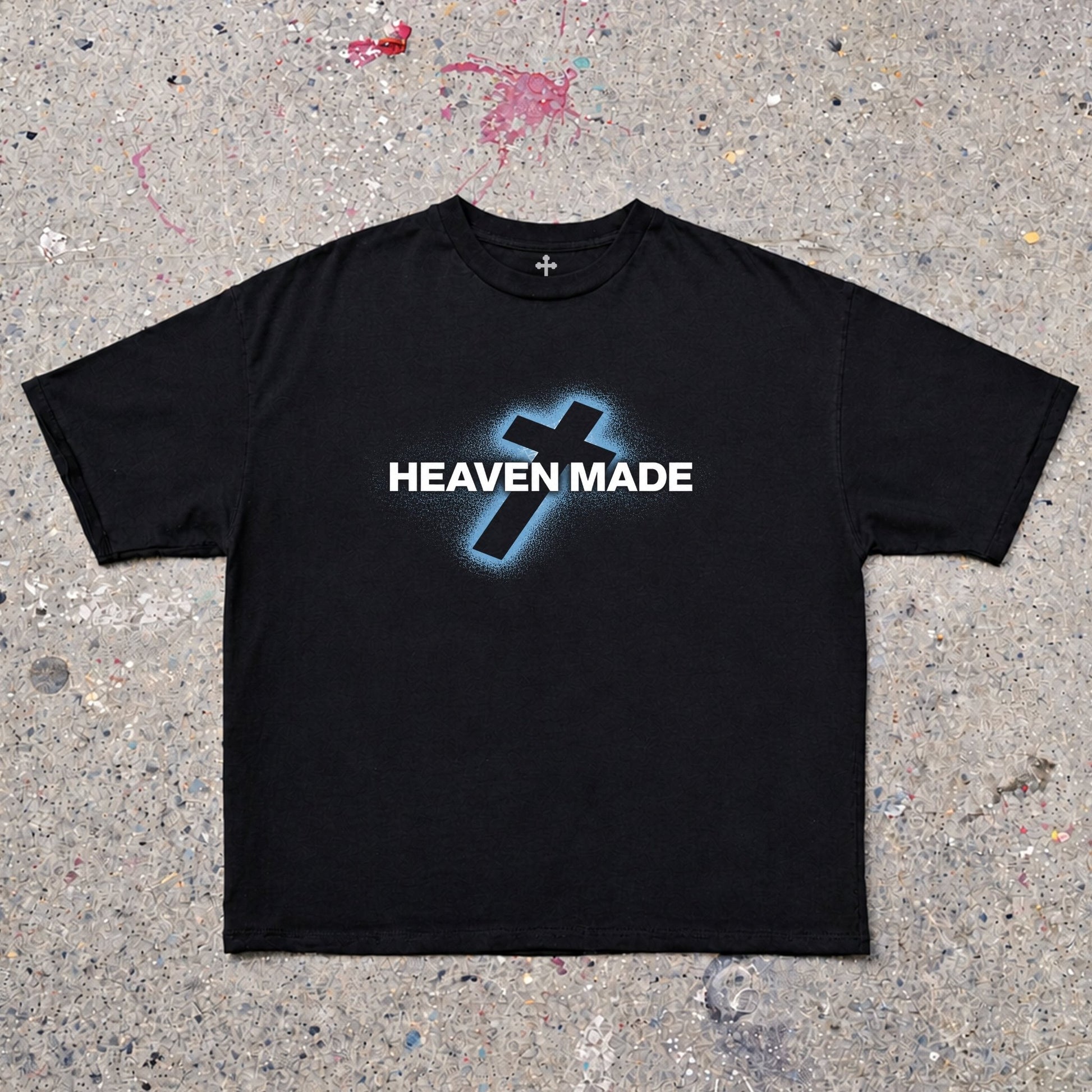 Yahweh Season Heaven Made — garment-dyed faith streetwear tee