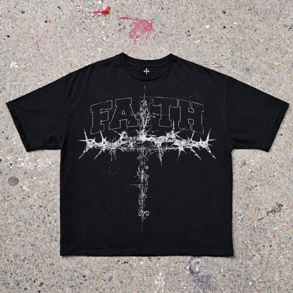 Yahweh Season Faith — garment-dyed faith streetwear tee