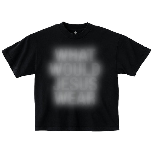 Yahweh Season What Would Jesus Wear black tee front — garment-dyed Christian streetwear, made in Los Angeles