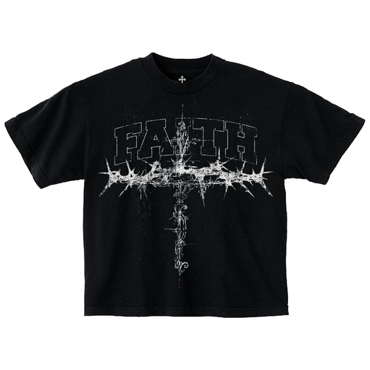 Yahweh Season Faith tee front — garment-dyed Christian streetwear made in Los Angeles