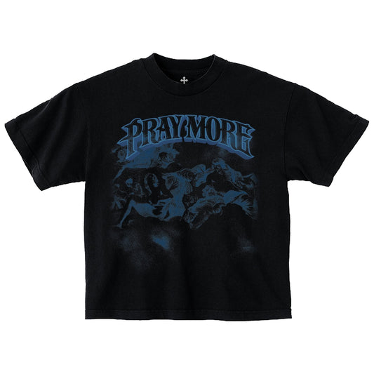 Yahweh Season Pray More tee front — garment-dyed Christian streetwear made in Los Angeles