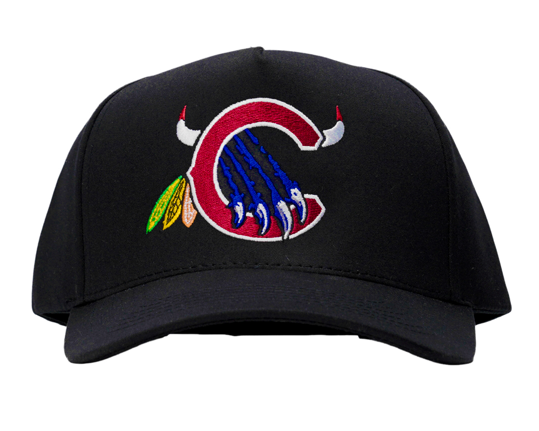 MADHOURS Chicago black snapback, tonal raised embroidery