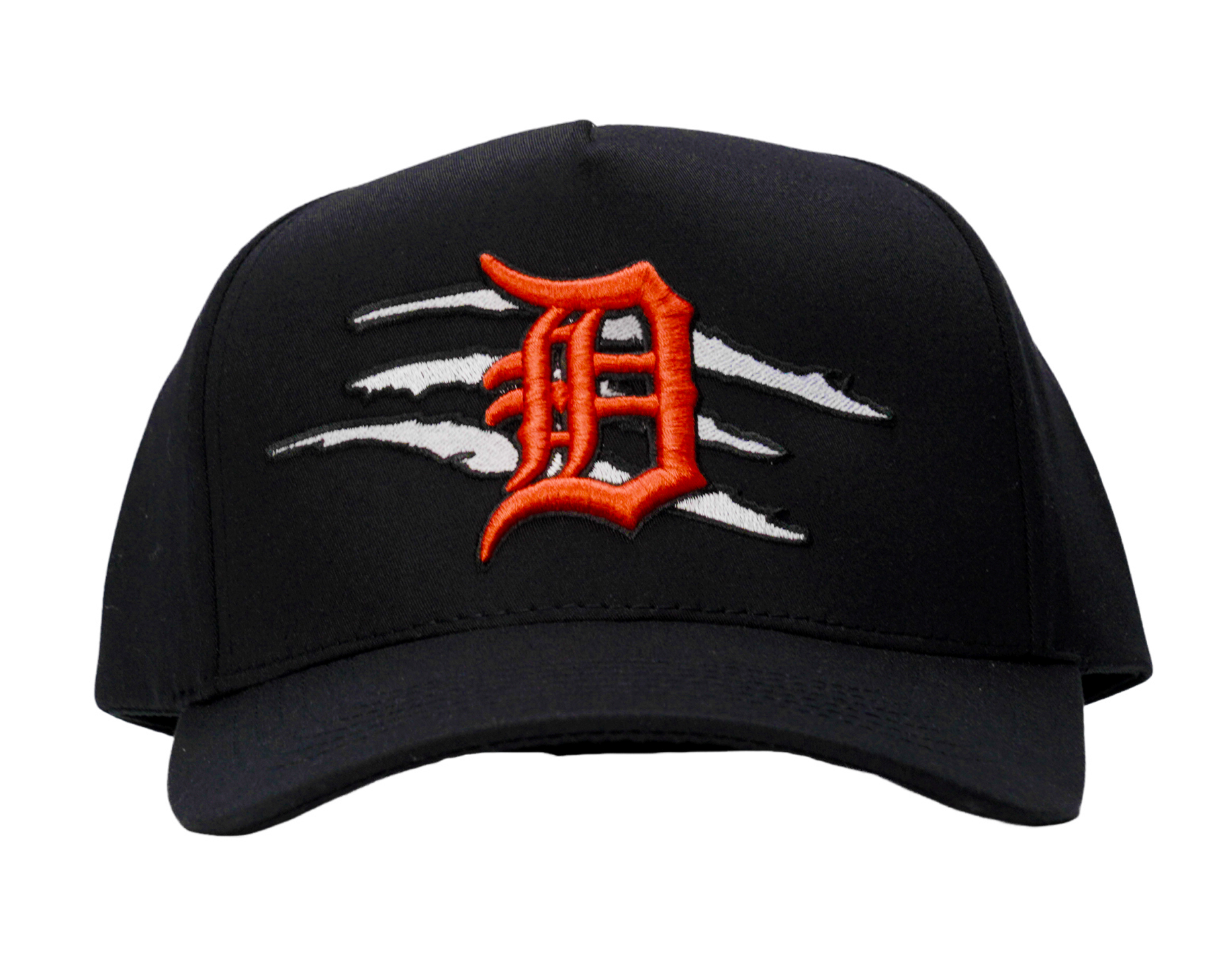 MADHOURS Detroit black snapback, old-English raised embroidery