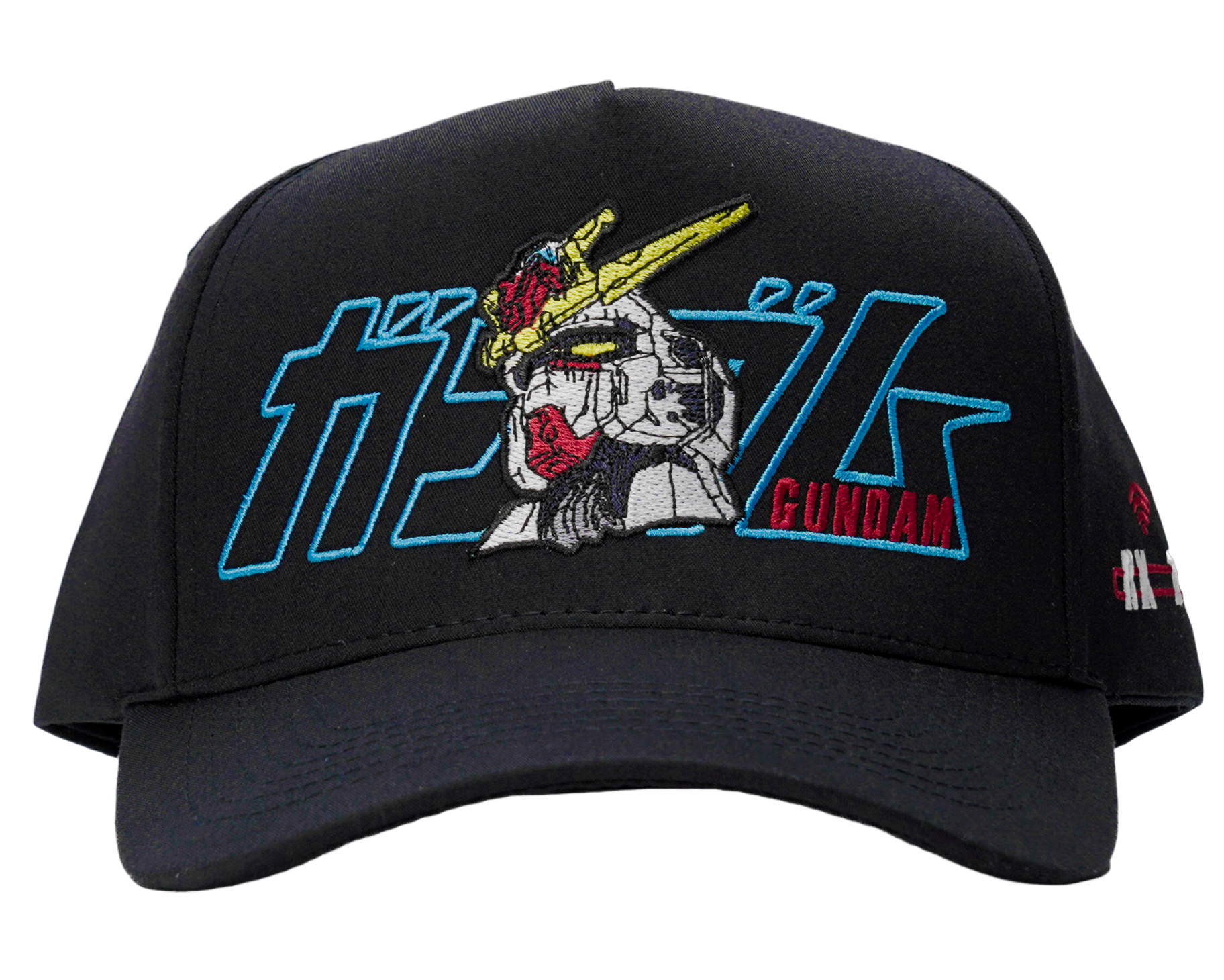 MADHOURS Gundam black-on-black snapback with mecha line embroidery