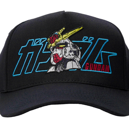 MADHOURS Gundam black-on-black snapback with mecha line embroidery