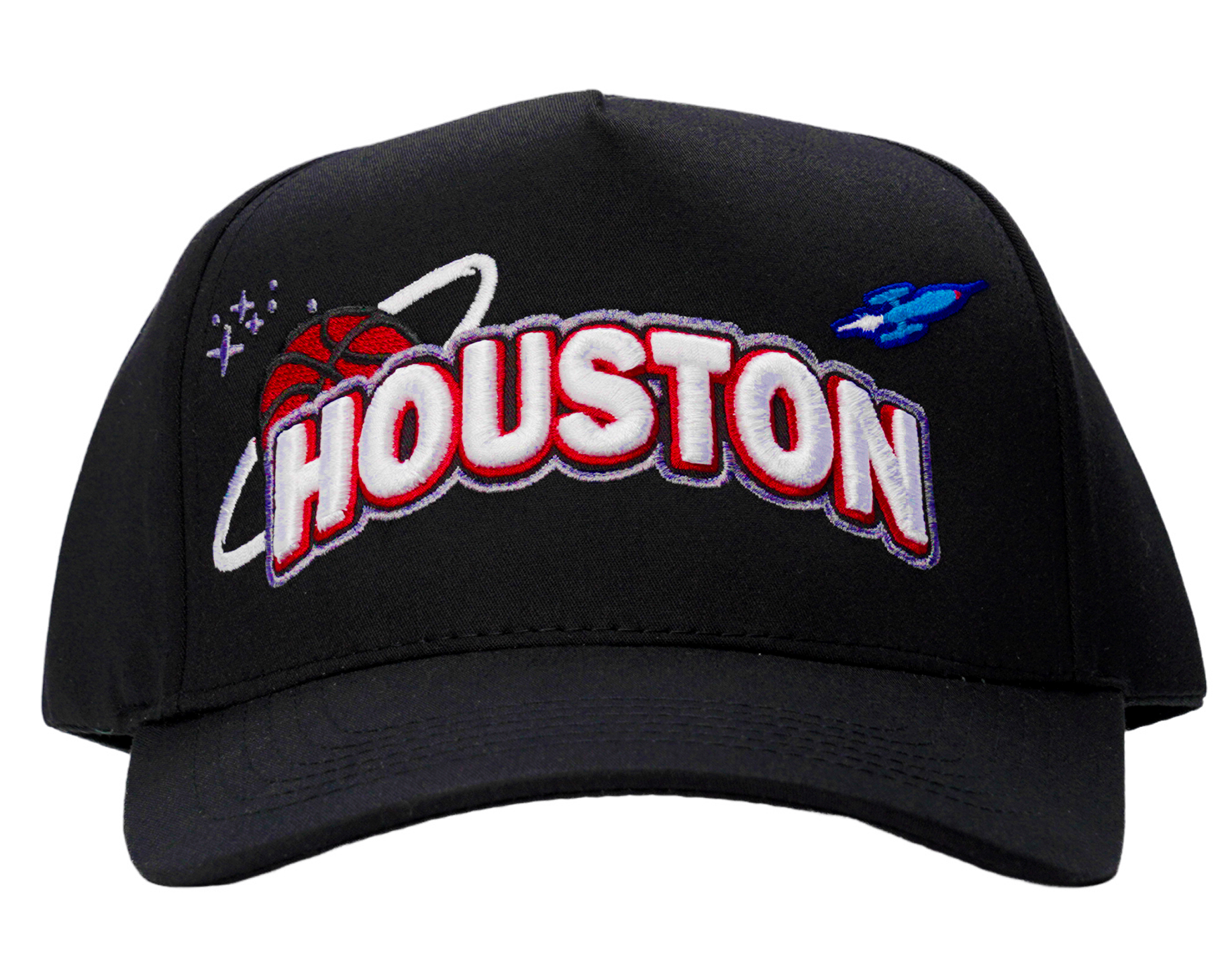 MADHOURS Houston basketball black snapback with raised embroidery