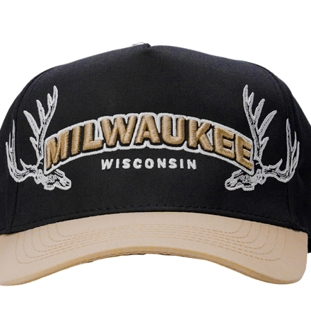MADHOURS Milwaukee snapback — structured 5-panel hat with raised front embroidery