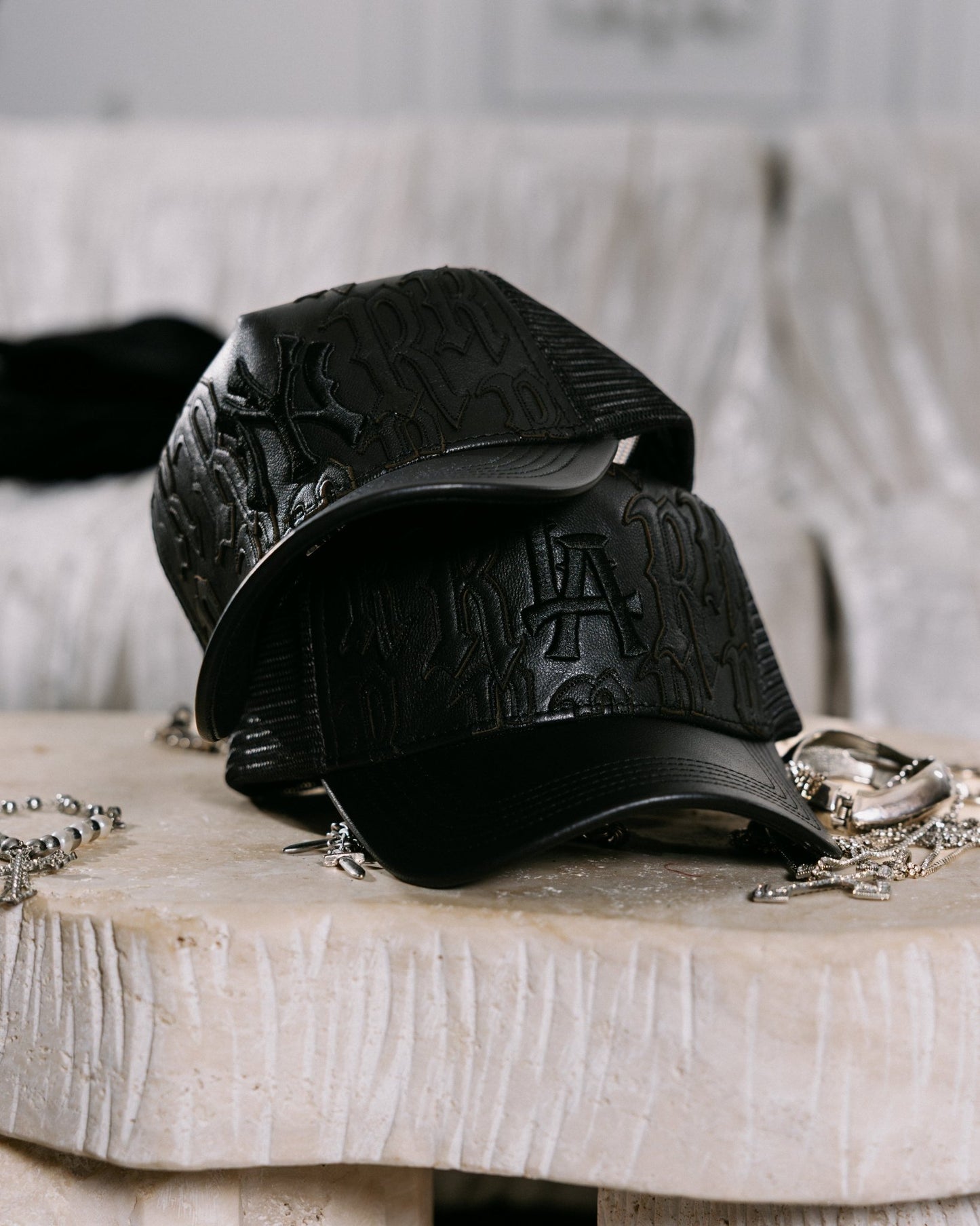 Joe Read LA Leather Trucker Hat — top-grain leather streetwear cap