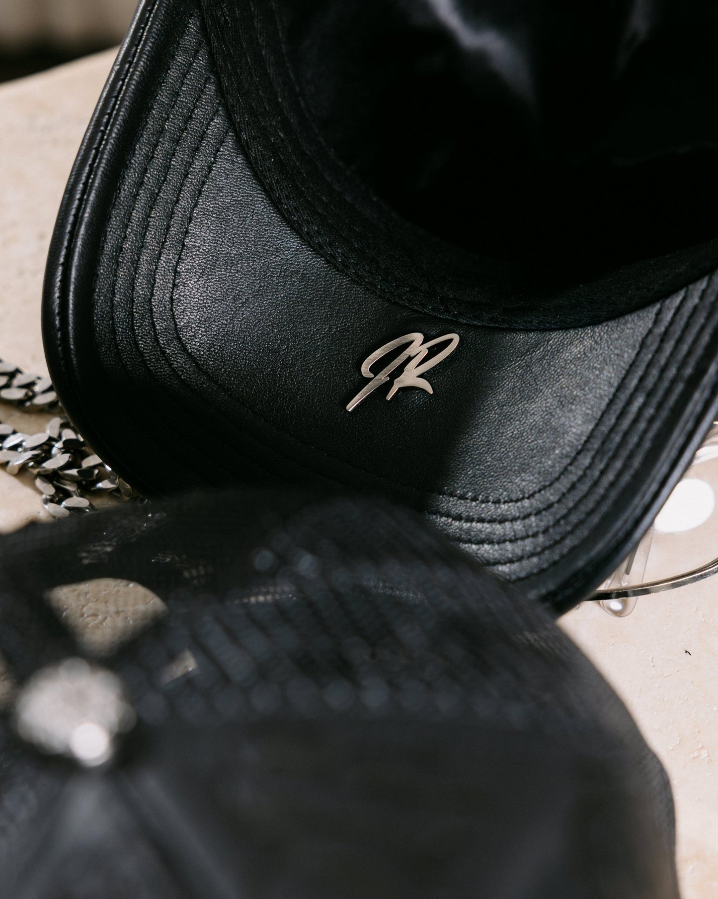Joe Read LA Leather Trucker — embroidered LA emblem detail