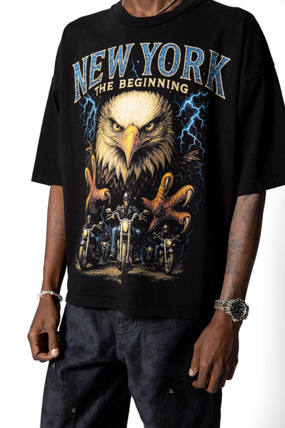 Joe Read New York Tee back — hand-dyed cotton, made in LA