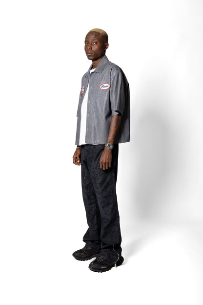 Joe Read 5123 Mechanic Shirt styling — waxed denim button-down