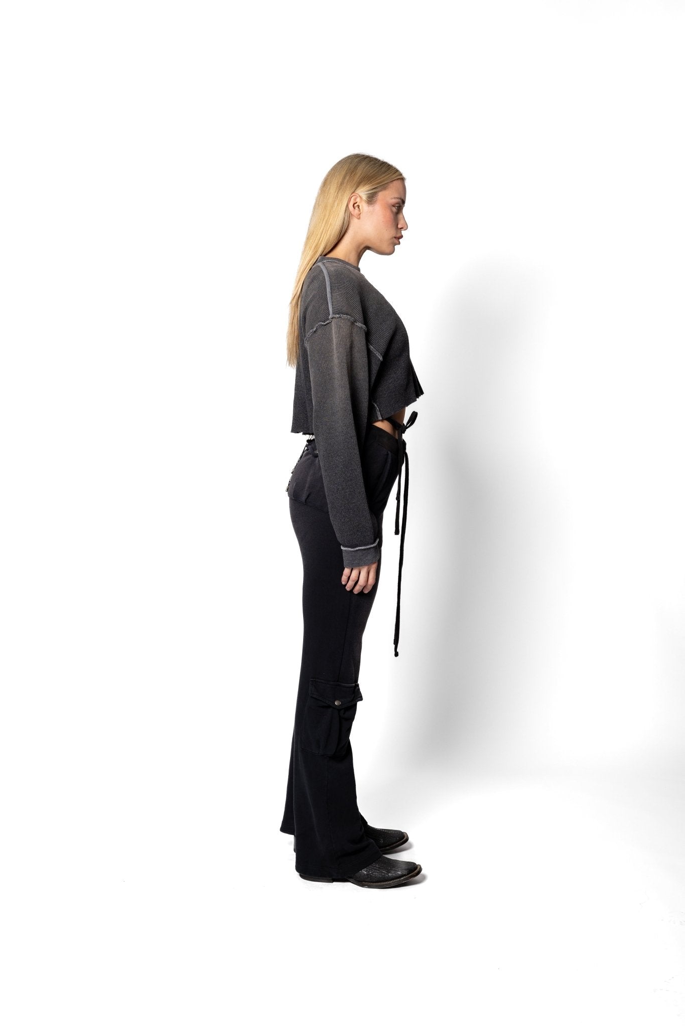 Joe Read Ash Cropped Thermal — editorial streetwear top