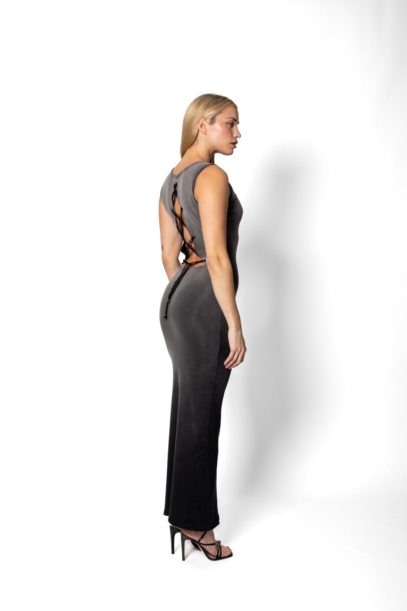 Joe Read Shadows Ombre Dress profile — hand-dyed cotton dress