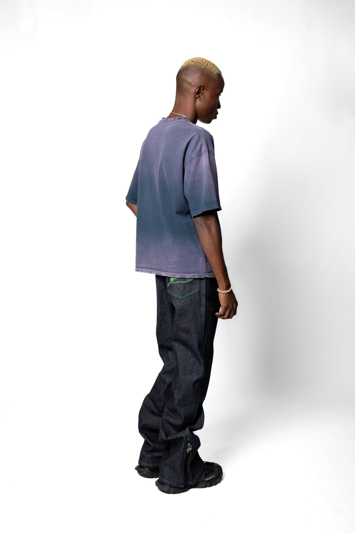 Joe Read Camelia Tee — hand-dyed cotton with rhinestones