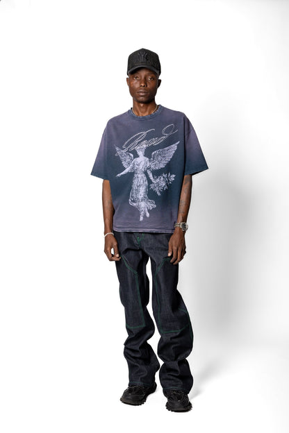 Joe Read Camelia Tee — hand-applied rhinestones, hand-dyed streetwear